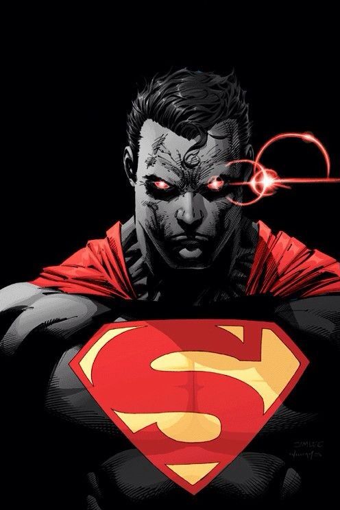 superman heat vision black red - PinStorus