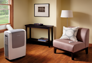 portable air conditioner in living room