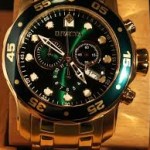 green gold invicta pro diver watch