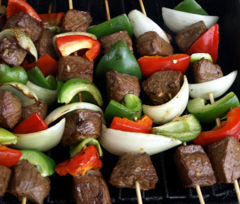 grilled beef peppers shish-kabobs