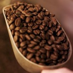 coffee beans in shovel