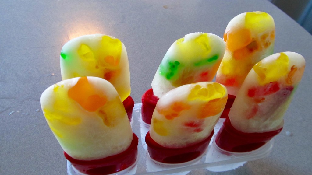frozen Gummy bear popsicles