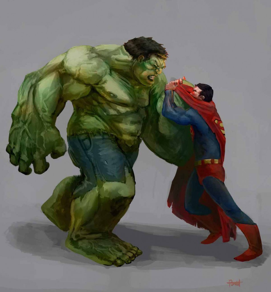 Hulk grabs Superman