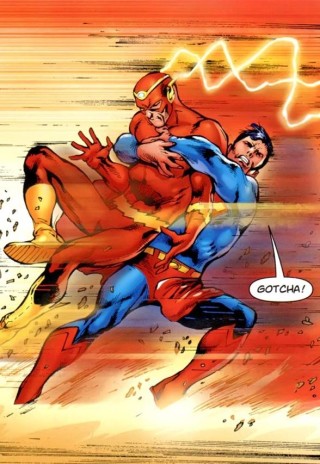 superman catches flash